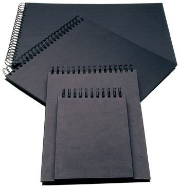 Seawhite A4 Black Card 220gsm - 40 Sheets - spiral pad wide spine Image