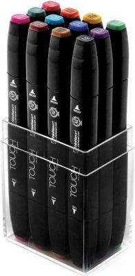 ShinHan Touch Twin Main Colours Marker Pen Set (12 x Assorted Main Colours) Image
