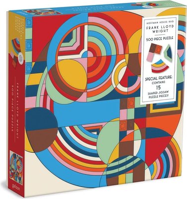 Galison Frank Lloyd Wright Hoffman House Rug Jigsaw Puzzle with Shaped Pieces (500 Piece) Image