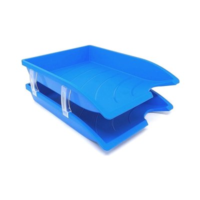 Bantex A4 PP Optima Letter Tray Set (Cobalt Blue) Image