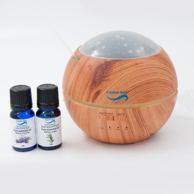 Light Shadow Wooden Aroma Diffuser with Eucalyptus and Lavender Essential Oils Image
