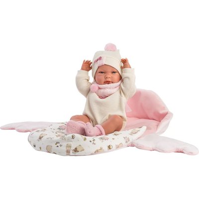 Llorens Newborn Baby Girl Doll with Deluxe Sleeping Bag, Clothing & Accessories - Nica (40cm) Image