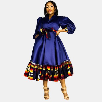 AFH Kundai Fire Wrap Dress (Blue) Image