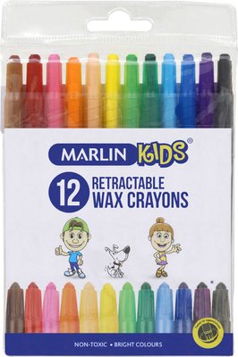 Marlin Twister Retractable Wax Crayons - 12 Colours Image
