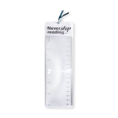 Never Stop Reading Magnifying Bookmark Image