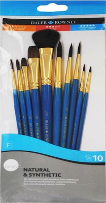 DR. Simply Natural & Synthetic Watercolour Brushes (10 Pack) Image