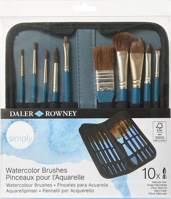 DR. Simply Natural & Synthetic Watercolour Brushes in Zip Case Image