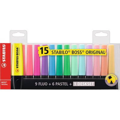 Stabilo BOSS Original Highlighter Deskset (15 Pack) Image