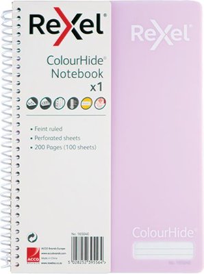 Rexel A5 ColourHide Notebook - Pastel Purple (200 Pages) Image