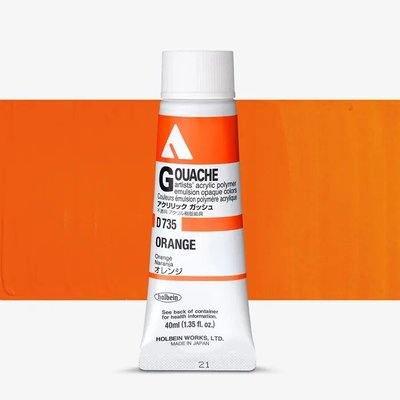 Holbein Acrylic Gouache Paint - Orange (40 ml) Image
