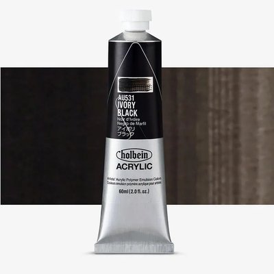 Holbein Heavy Body Acrylic Paint - Ivory Black (60 ml) Image