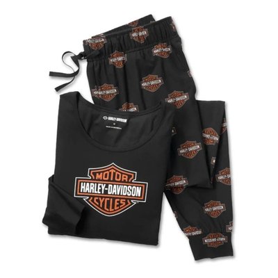 Women's Bar & Shield Long Sleeve Pajama Set (XS) Image