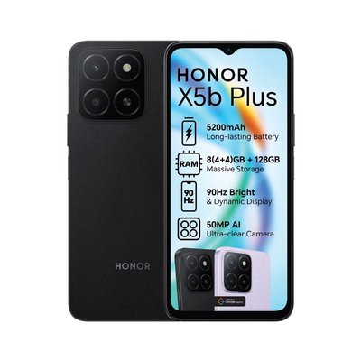 Honor X5B Plus 128GB Dual Sim Smartphone (Android 14)(Midnight Black) Image