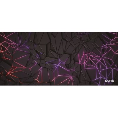 Iconix XL Full Desk Office and Gaming Mouse Pad - Neon Fractures Image