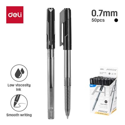 Deli Arrow Ballpoint Pen - Black (0.7mm Nib)(Box of 50) Image