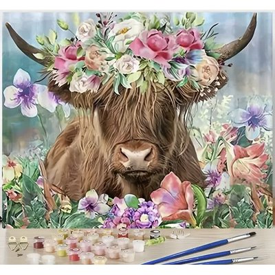 Paint By Numbers 40cmx50cm - Cow with flower crown Image