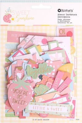 Rosies Studio Sweet Sunshine Cardstock Diecut (182 Pieces) - Sentiments Image