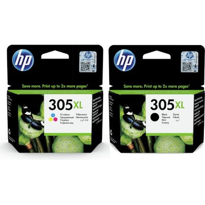 HP 305XL Black and Tri Colour Combo Pack Ink Cartridge Image