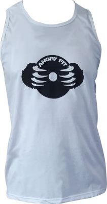 Angry Fit Men Tank Top Extra Large (White) Image