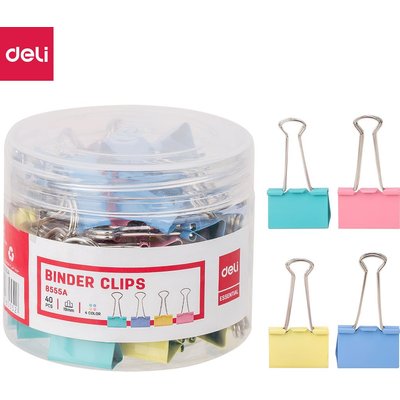 Deli Binder Clip 19mm Asst Colors (Blue|Yellow|Pink|Green) 80PCS Image