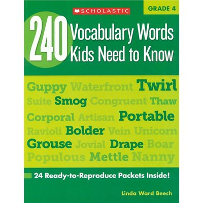 240 Vocabulary Words Kids Need to Know: Grade 4 Image