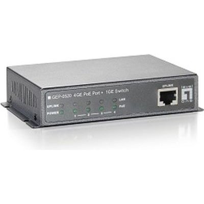 LevelOne GEP-0520 5-Port Gigabit PoE Switch (61.6W)(802.3af PoE)(4 PoE Outputs) Image