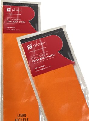 Redfern Lever Arch File Labels Value Pack (50 Pack)(Orange) Image