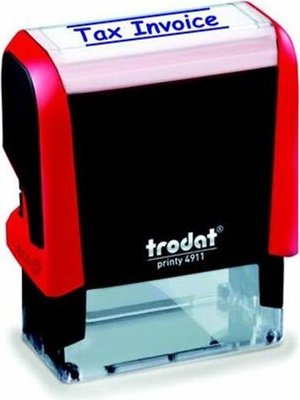 Trodat 4911 S-Printy Stock Text Stamp - Tax Invoice (Blue Ink) Image