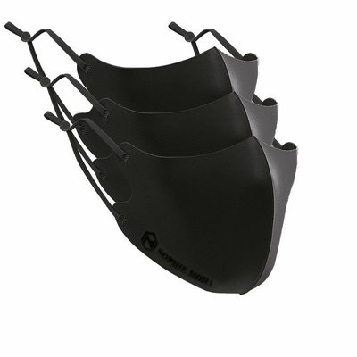 Sophie Moda Ice Cooling Microfibre Washable & Adjustable 3D Face Mask (3 Piece)(Black) Image