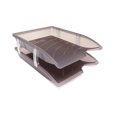 Bantex A4 PP Optima Letter Tray Set (Smokey) Image