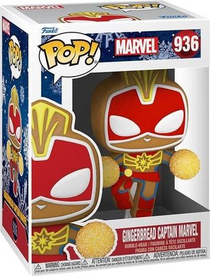 Funko Pop! Marvel: Gingerbread Captain Marvel Figure Image