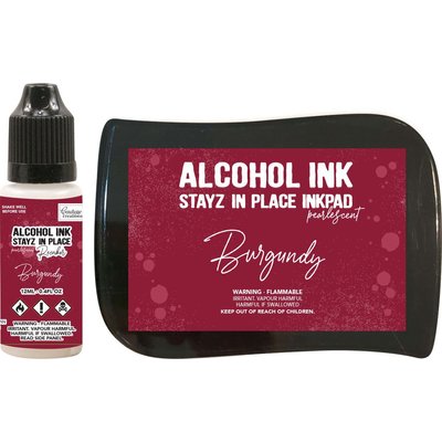 Couture Creations Stayz in Place Alcohol Ink Pad & Reinker (12ml) - Pearlescent - Burgundy Image