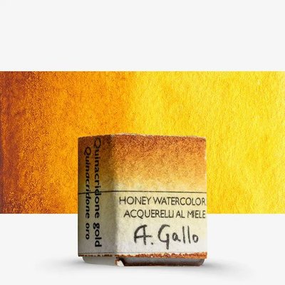 A.Gallo Handmade Watercolour Paint - Quinacridone Gold (Half Pan) Image