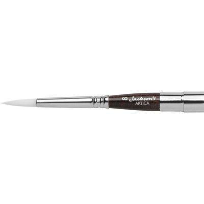 Jackson's Artica Round Series 112 #8 White Toray Retractable Synthetic Brush Image