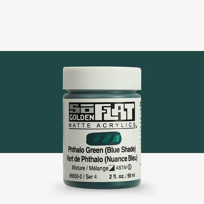 Golden SoFlat Matte Acrylic Paint - Phthalo Green (Blue Shade) (59 ml) Image