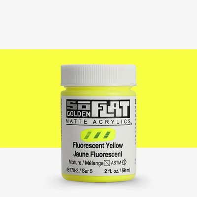 Golden SoFlat Matte Acrylic Paint - Fluorescent Yellow (59 ml) Image