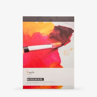 Etchr A4 Watercolour Paper Block (20 Sheets)(300 gsm)(50% Cotton)(Cold Pressed) Image