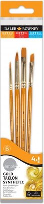DR. Simply #1 Gold Taklon Acrylic Brushes (4 Pack) Image