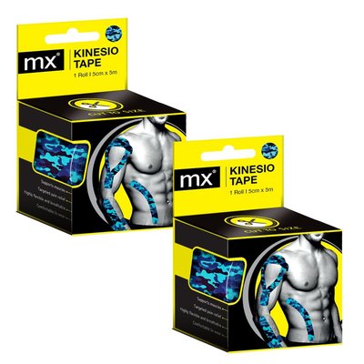MX Kinesio Tape (5cm x 5m)(Blue Camo)(Pack of 2) Image