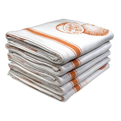 Kitchen Towel - Design 2546  - 46x72cm - (5 Pc Pack) - Fruits - Mandarin Orange Image