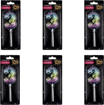 Candle Birthday Balloon-(3 Rainbow)(5Cm) Image