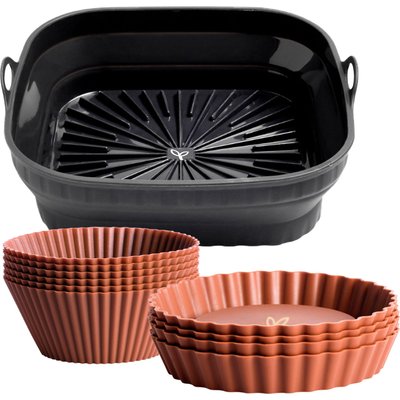 Air Fryer Bowl Round-Mini Pie Dish (4 pack)-Muffin Cups ( 6 pack) Image