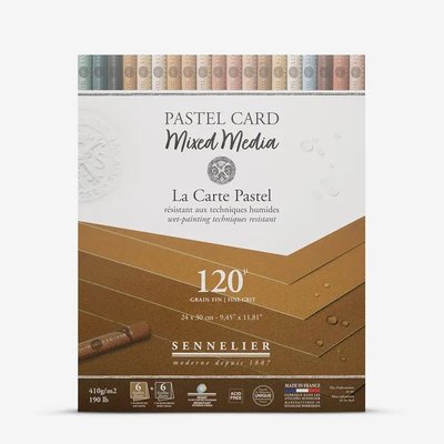 Sennelier Mixed Media Pastel Card Pad - Earth Tones (12 Sheets)(410 gsm)(24 x 30cm) Image