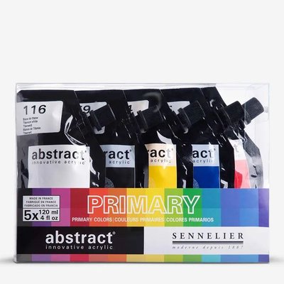 Sennelier Abstract Acrylic Paint Set - Primary Colours (5 Colours)(120 ml) Image