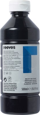 Reeves Ready Mix Gouache Paint - Black (500 ml) Image