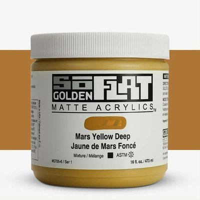 Golden Soflat Matte Acrylic Paint - Mars Yellow Deep (473 ml) Image