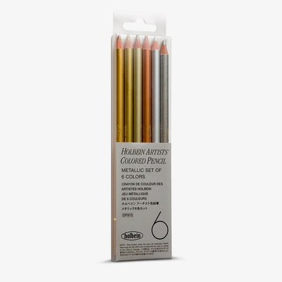 Holbein Artists' Coloured Pencil Set - Metallic (6 Colours) Image