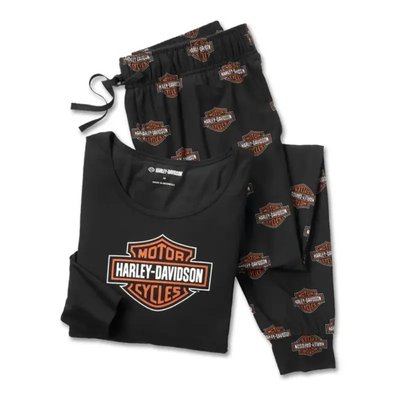 Women's Bar & Shield Long Sleeve Pajama Set (L) Image