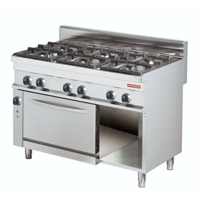 6 Burner Gas Cooking Range With Electric Convection Oven & Cabinet Image