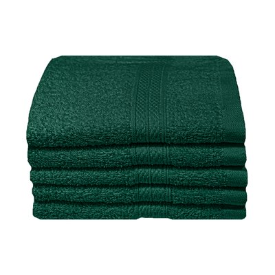 Bunty Plush 100% Cotton Face Cloth (Hunter Green)(Pack of 5)(450gsm)(30cm) Image